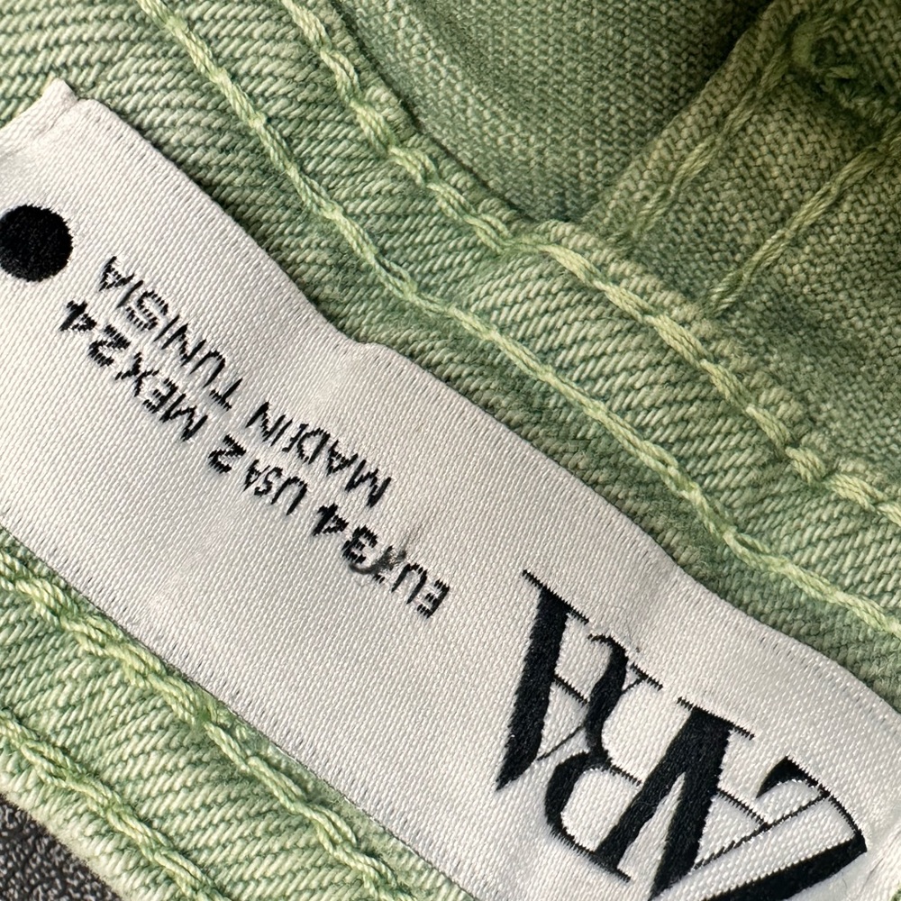 Zara Green Flare Wide Leg Jeans - Picture 8 of 8